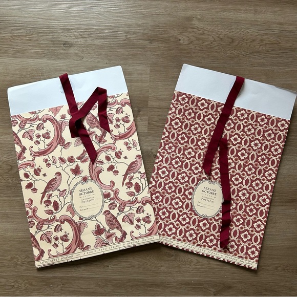 Sezane Other - Sézane set of two Red and Cream Gift Bags